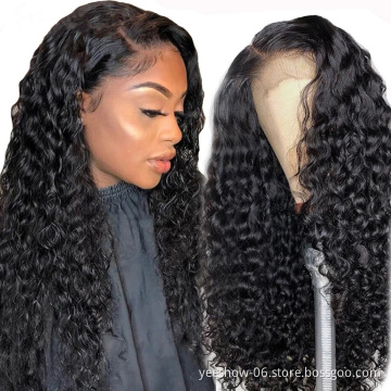 Cheap Factory wholesale Hd Transparent Full Lace Front Wig Raw Brazilian Deep Wave Virgin Human Hair Lace Frontal Wig Vendor